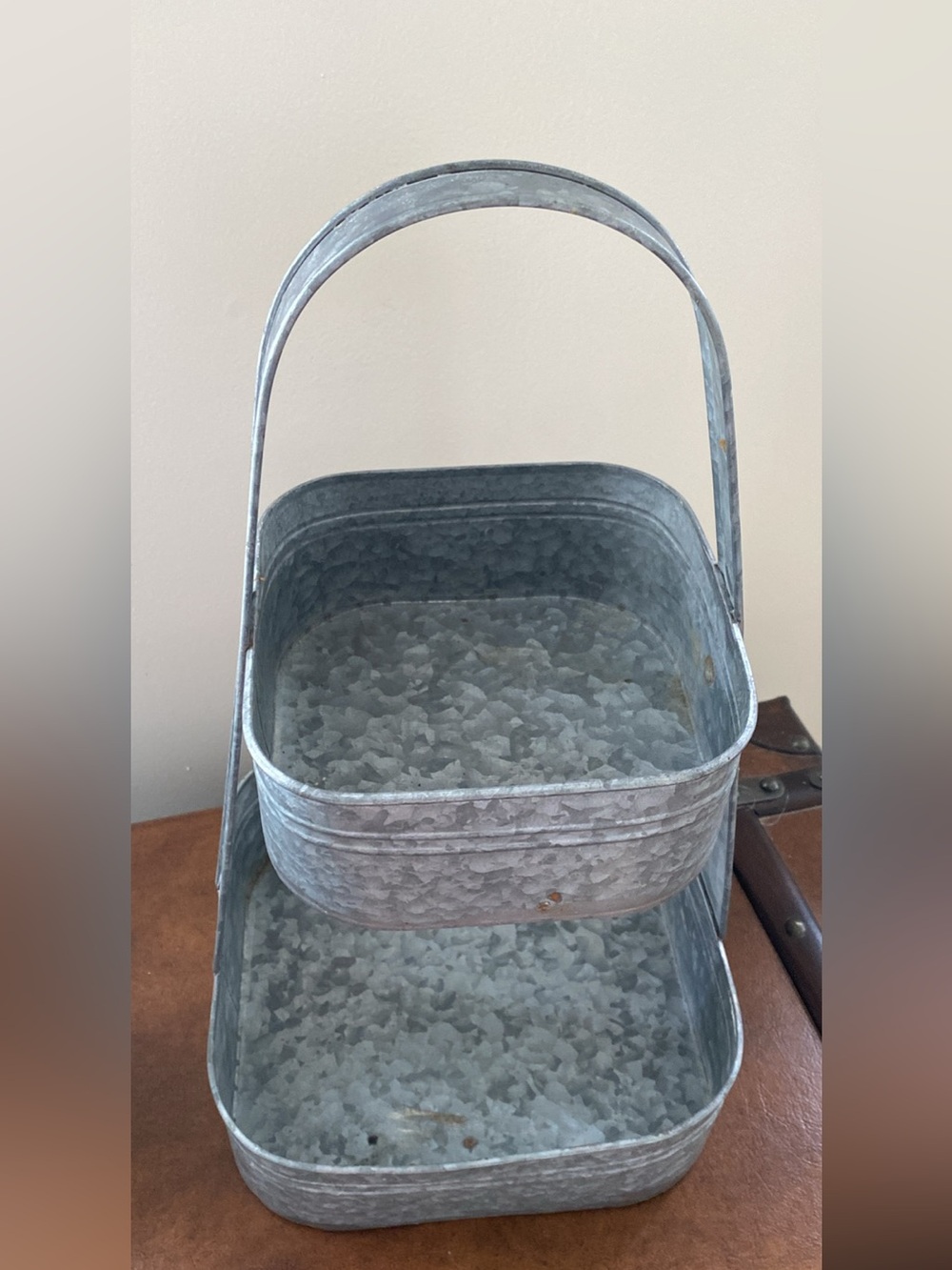 Galvanized Rustic Two-Tier Tray - Picture 3 of 6